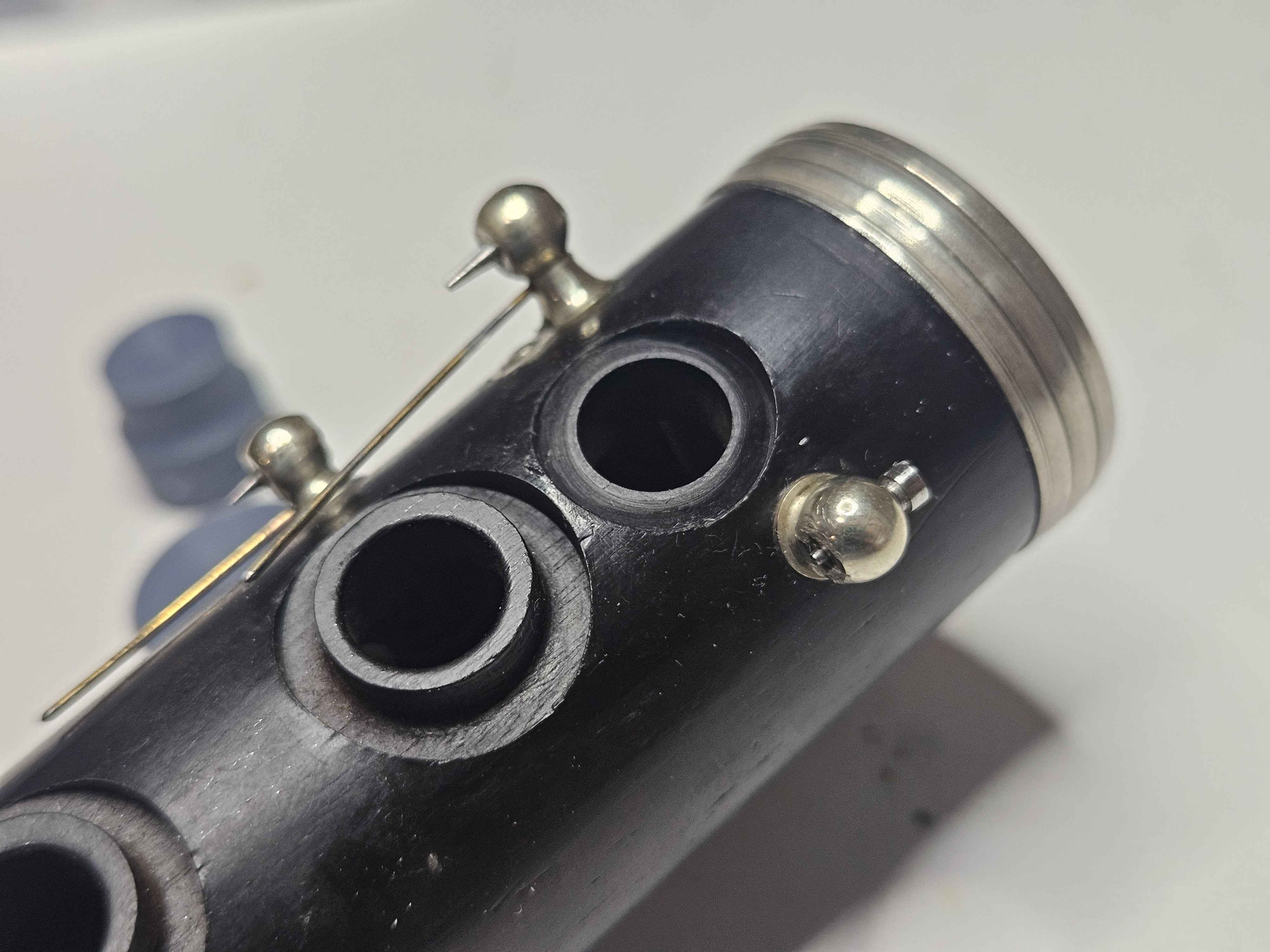 Finished clarinet tonehole after resurfacing repair